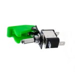 Comutator metalic auto - ON si OFF, led verde, capac plastic verde mat